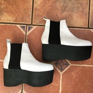 White Platform boots